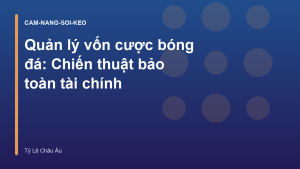 Read more about the article Quản lý vốn cược bóng đá: Chiến thuật bảo toàn tài chính